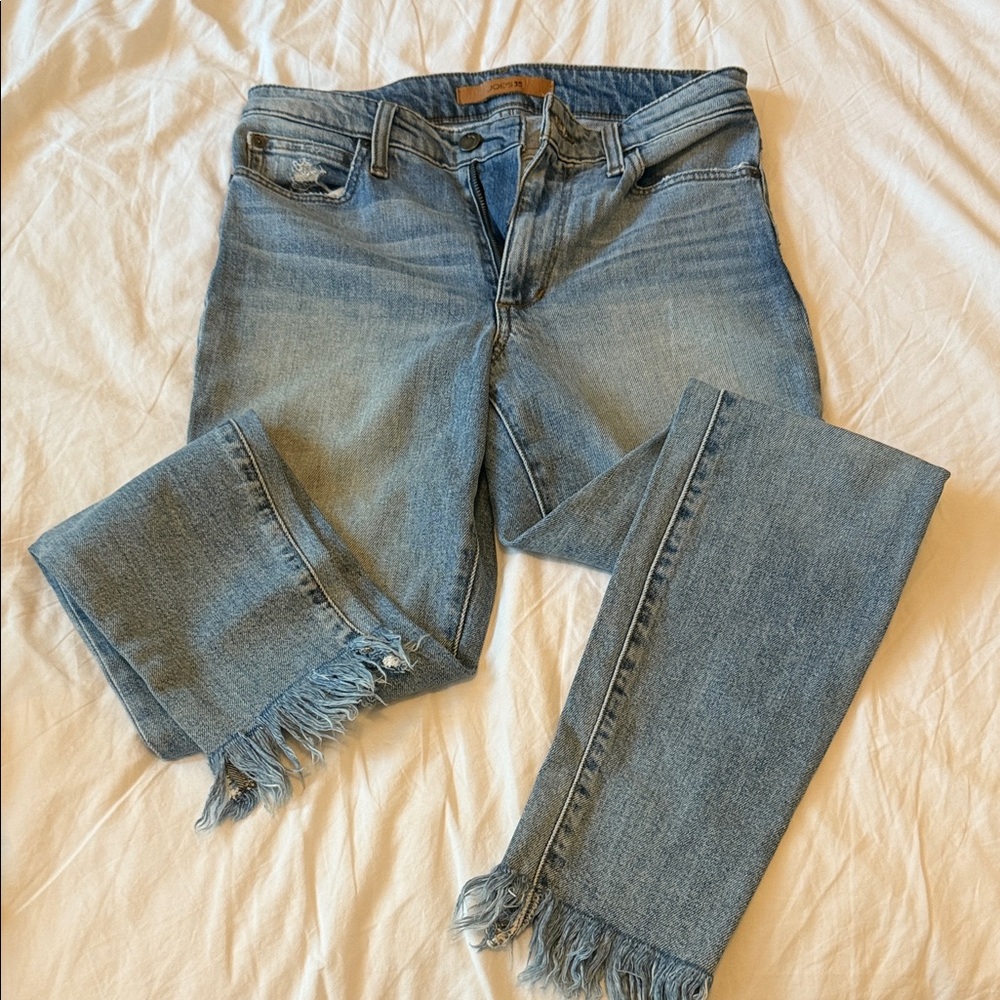 Joe's Jeans Light Blue Flare with Frayed Hem